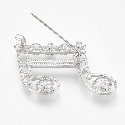 Brass Brooch Rhinestone Settings KK-T027-11P-1