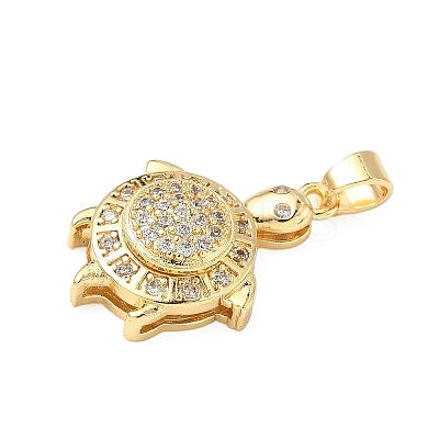 Brass Micro Pave Cubic Zirconia Pendants KK-C105-04G-1