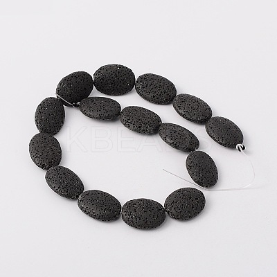 Dyed Oval Synthetic Lava Rock Beads Strands G-N0111-18-1