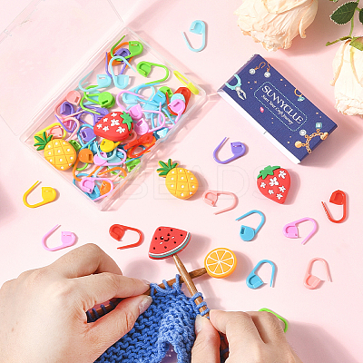 60Pcs ABS Plastic Knitting Crochet Locking Stitch Markers Holder DIY-SC0030-65-1