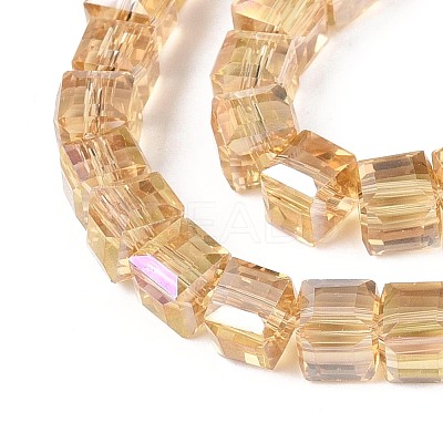 Electroplate Glass Beads Strands EGLA-R030-6x6mm-03-1