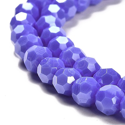 Electroplate Opaque Glass Beads Strands EGLA-A035-P6mm-A07-1