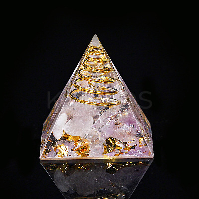 Orgonite Pyramid Resin Display Decorations G-PW0005-05O-1