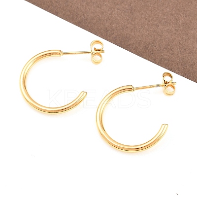 316 Stainless Steel C-Shaped Stud Earrings EJEW-D339-03G-1