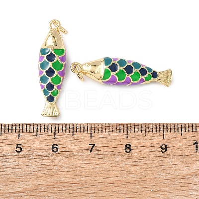 Brass Enamel Pendants KK-C143-44B-G01-1