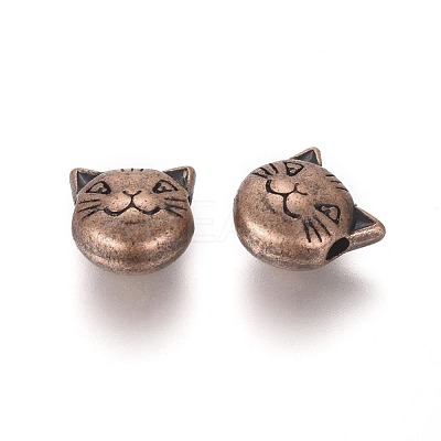 Tibetan Style Alloy Kitten Beads X-TIBEP-GC178-R-NR-1