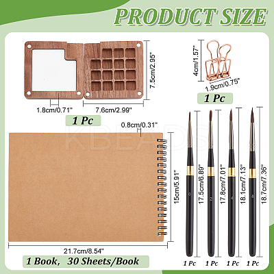 Portable Watercolor Supplies Set AJEW-PH0011-28-1