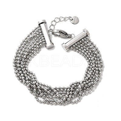 304 Stainless Steel Multi-strand Bracelets BJEW-C137-01P-1