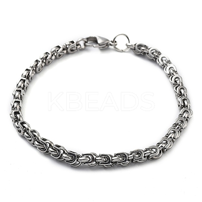 Non-Tarnish 201 Stainless Steel Rope Chain Bracelet BJEW-Z023-03C-1