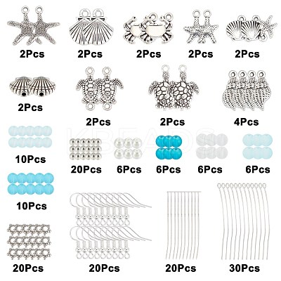 Blue Ocean Theme Earrings DIY Making Kits DIY-SC0017-90-1