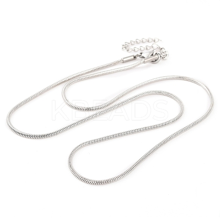 201 Stainless Steel Round Snake Chain Necklaces for Women NJEW-G140-06C-P-1-1