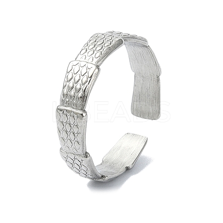 304 Stainless Steel Cuff Rings for Women RJEW-M019-15P-1