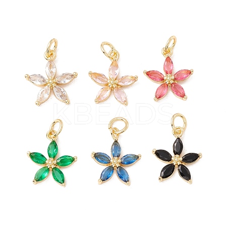 Brass Micro Pave Cubic Zirconia Pendants ZIRC-P098-03G-1