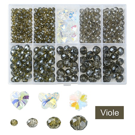 DIY Rondelle Glass Beads & Glass Rhinestone Jewelry Making Finding Kit DIY-YW0009-27-1
