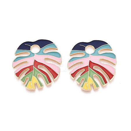 Rack Plating Alloy Enamel Pendants ENAM-T015-012E-NR-1