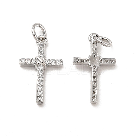 Brass Micro Pave Cubic Zirconia Pendants KK-E068-VB251-1
