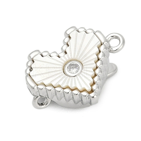 Brass Micro Pave Cubic Zirconia Box Clasps KK-P291-46P-1