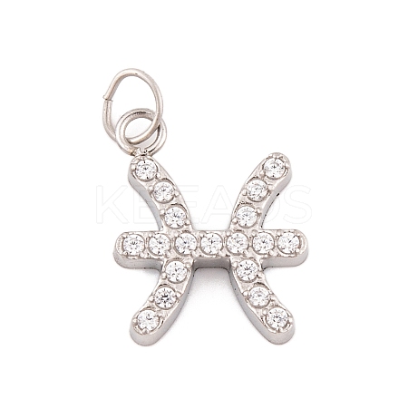 316 Stainless Steel Micro Pave Cubic Zirconia Pendants STAS-K284-01H-P-1