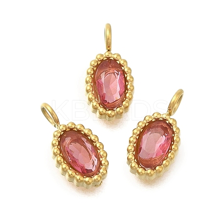 304 Stainless Steel Micro Pave Cubic Zirconia Charms STAS-U027-02G-05-1