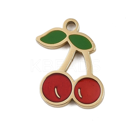 304 Stainless Steel Enamel Charms STAS-I338-01G-09-1
