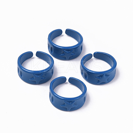 Spray Painted Alloy Cuff Rings RJEW-T011-30A-RS-1