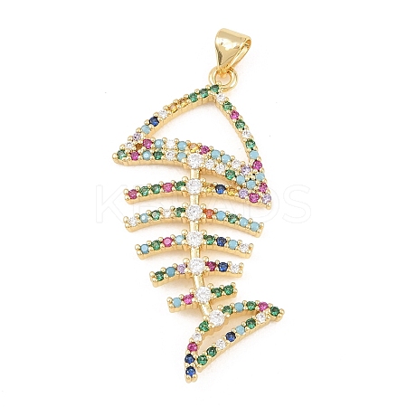 Brass Micro Pave Cubic Zirconia Pendants KK-C170-17G-1