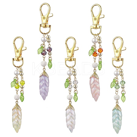 Leaf Resin Pendant Decoration HJEW-JM02022-1