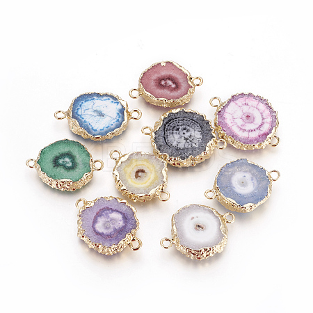 Natural Dyed Quartz Links connectors G-P399-A-1