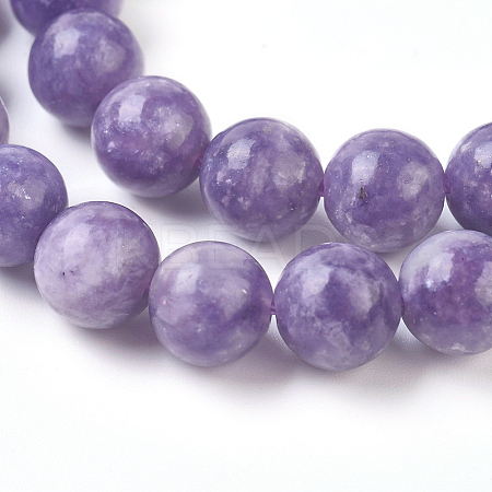 Natural Lepidolite/Purple Mica Stone Beads Strands G-L535-01-10mm-1