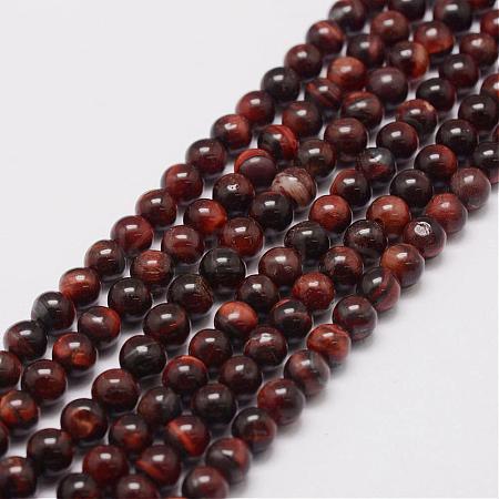 Natural Tiger Eye Bead Strands G-P230-14-6mm-1