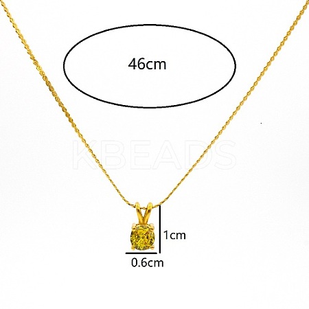 Real 18K Gold Plated 201 Stainless Steel Pendant Necklaces CP2918-11-1
