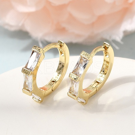 Brass Pave Cubic Zirconia Hoop Earrings EJEW-G471-09G-01-1