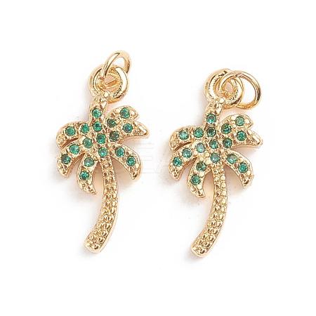 Brass Micro Pave Cubic Zirconia Pendants ZIRC-G165-01G-1