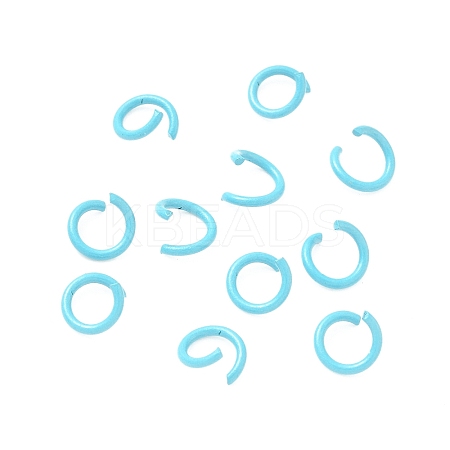Spray Painted Iron Open Jump Rings IFIN-F149-F15-1