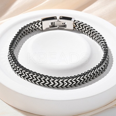304 Stainless Steel Wheat Chain Bracelets for Women Men STAS-N117-02ASP-1