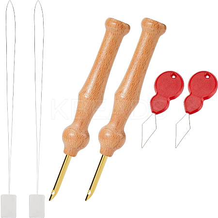 3Pcs Wood Embroidery Punch Needle DIY-GF0008-87-1