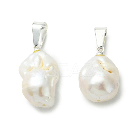 Natural Edison Baroque Keshi Pearl Pendants PALLOY-JF05628-1