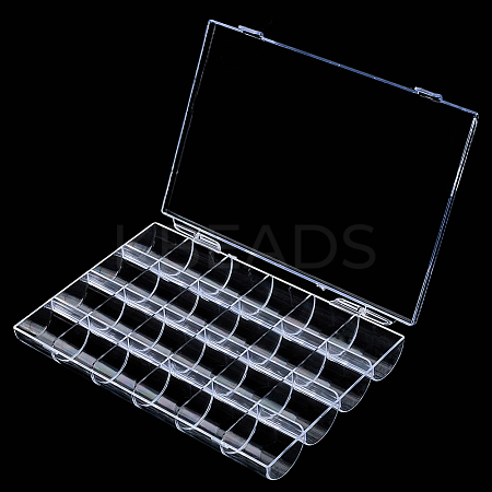 1Pc 24 Grids Plastic Nail Art Jewelry Storage Boxes OBOX-SP0001-01-1
