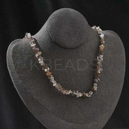 Natural Supper 7 Rutilated Quartz Chip Beaded Necklaces for Men Women NJEW-G159-01V-1