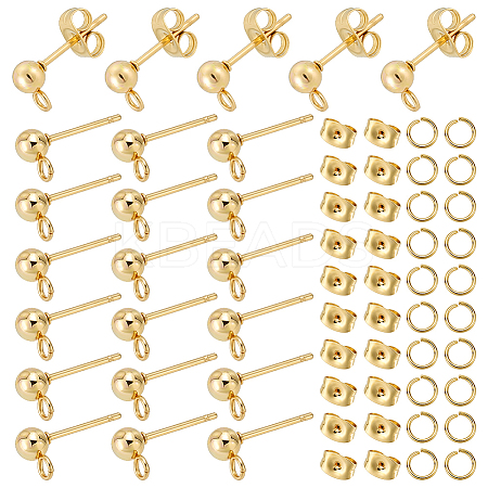 100Pcs 304 Stainless Steel Ball Stud Earring Findings DIY-UN0004-36-1