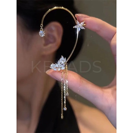 Fashionable Tassel Brass Cuff Earrings WGDF8A9-07-1
