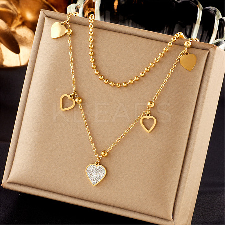 304 Stainless Steel Cubic Zirconia Pendant Necklaces FS-WG8DFC4-04-1