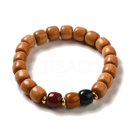 Wood Bead Bracelets BJEW-B080-27C-1