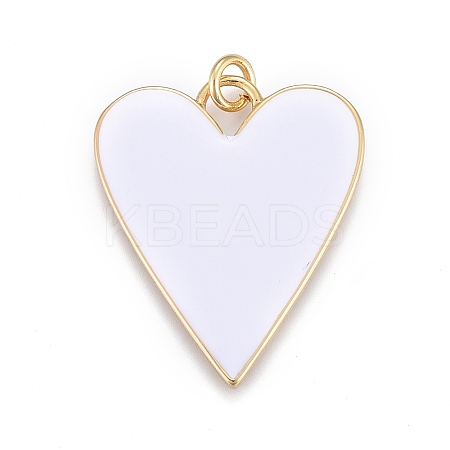 Brass Enamel Pendants KK-M205-13G-08-1