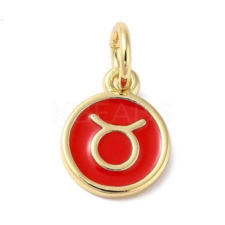 Real 18K Gold Plated Brass Enamel Charms KK-L216-001G-D03-1