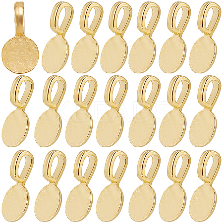 120Pcs Alloy Glue On Flat Pad Pendant Bails FIND-SP0001-88G-1
