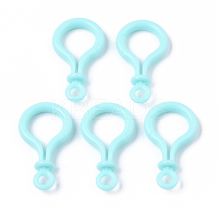Opaque Solid Color Bulb Shaped Plastic Push Gate Snap Keychain Clasp Findings LS-KY-T021-01E-1