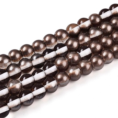 Baking Paint Transparent Glass Beads Strands DGLA-N011-6mm-09-1