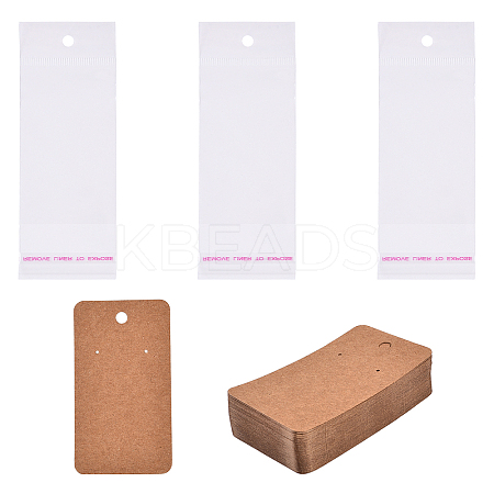100Pcs Kraft Paper Single Earring Display Cards with Hanging Hole CDIS-YW0001-21-1