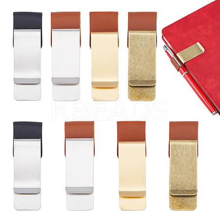 8Pcs 4 Colors Stainless Steel & Iron Pen Clips AJEW-FH0006-40-1